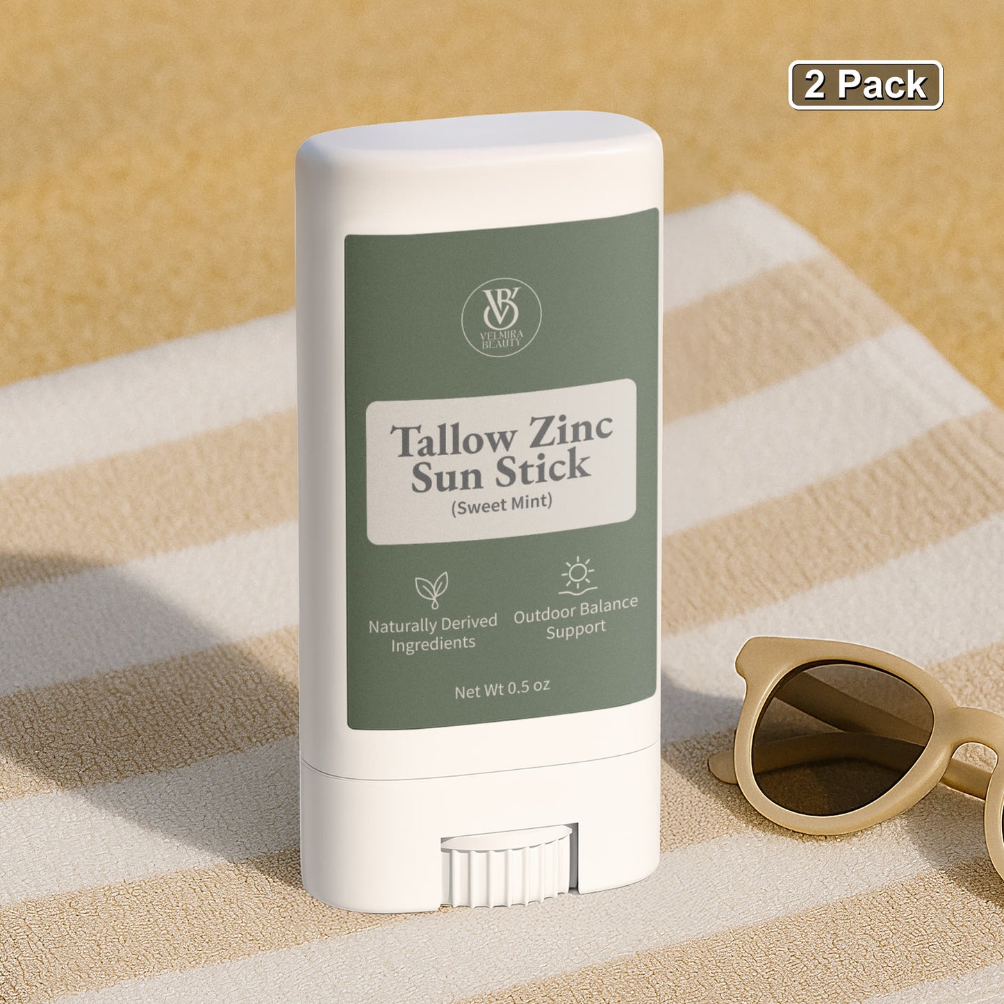 2 Pack Tallow Zinc Sun Stick