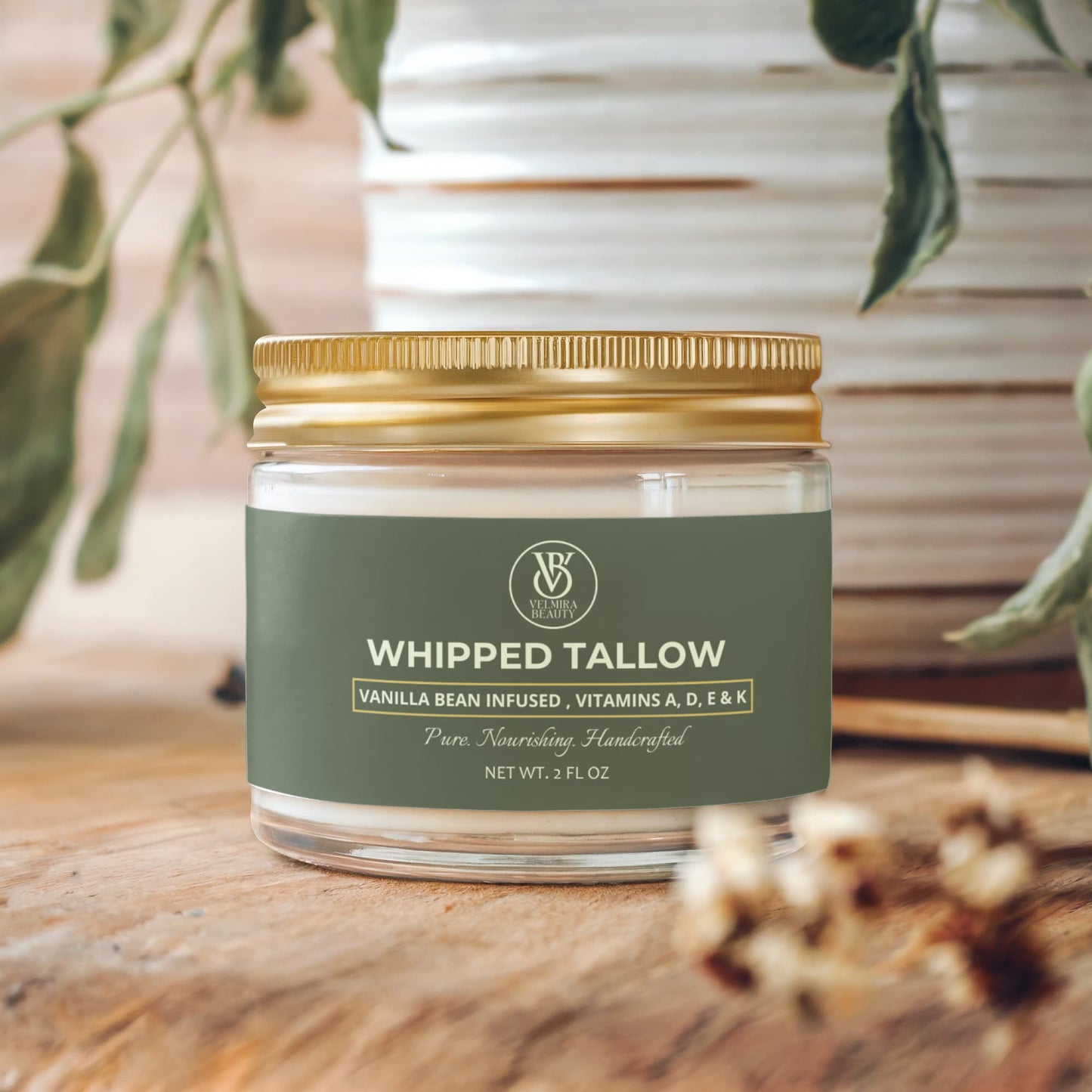 Whipped Grass-Fed Tallow Balm with Vanilla Bean