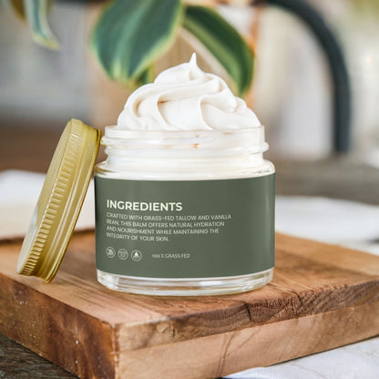Whipped Grass-Fed Tallow Balm with Vanilla Bean