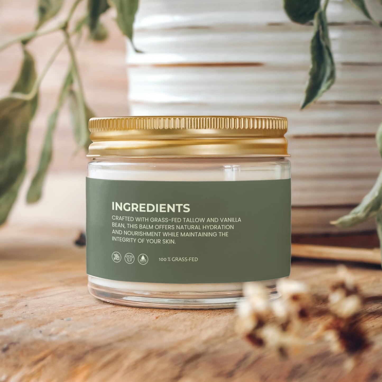 Whipped Grass-Fed Tallow Balm with Vanilla Bean